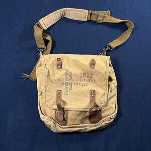 Kakadu Traders Australia Canvas Messenger Bag Leather Trim Outback Satchel Field